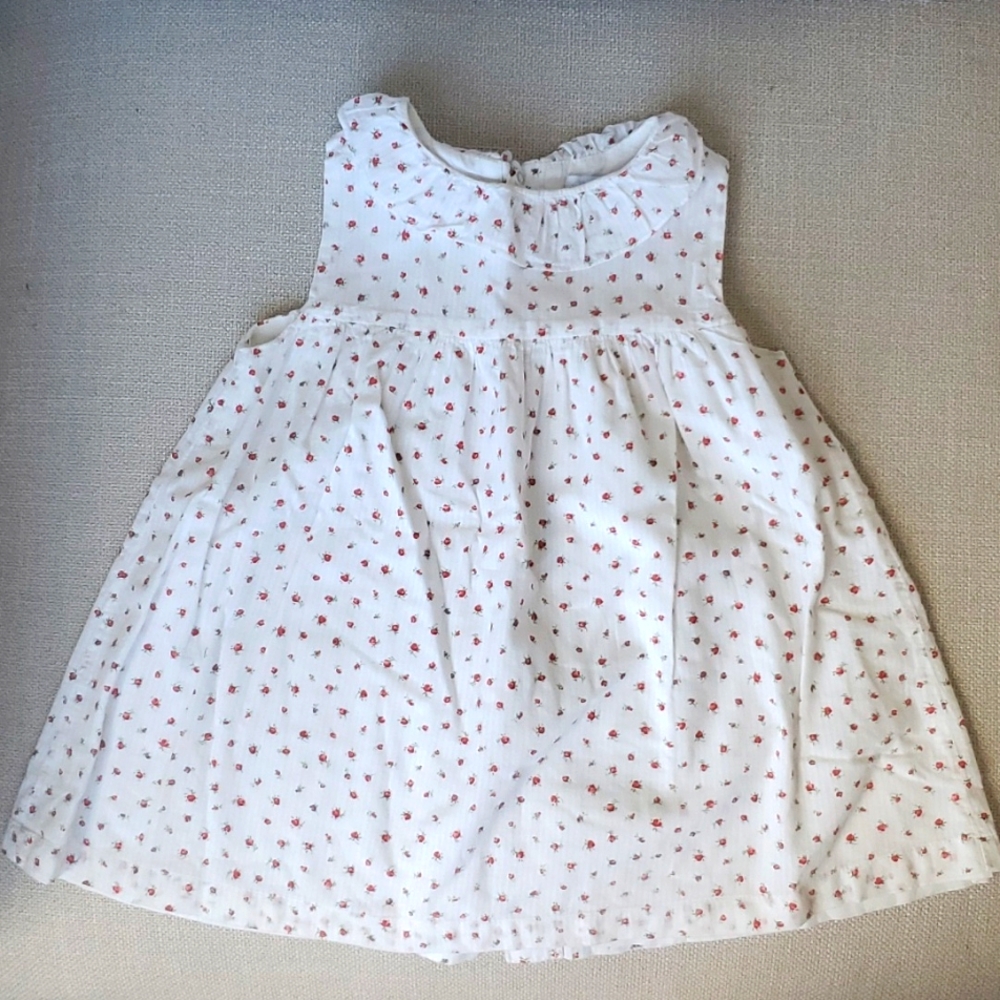 Laranjinha off white Cotton Piqué Lined Dress